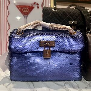 Kurt Geiger London Purple Sequin Mini Braxton NWT